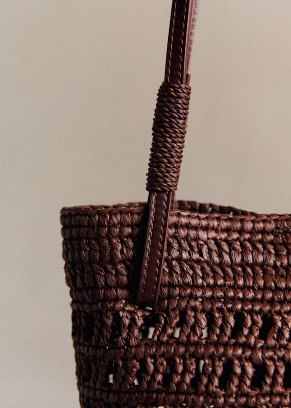 キャシーマム　ロゼラニバッグ Rosie Basket - Natural Raffia Embroidery - Raffia - Sézane