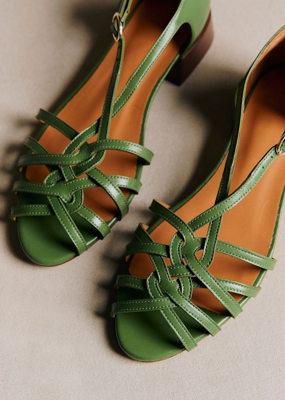 Juliette Low sandals - Brown Croco - Bovine leather - Sézane