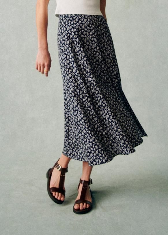 Tabata Skirt - Large Bouquet print - Viscose - Sézane