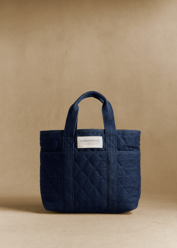Mini Tote Bag - Quilted Denim - Organic Cotton - Sézane