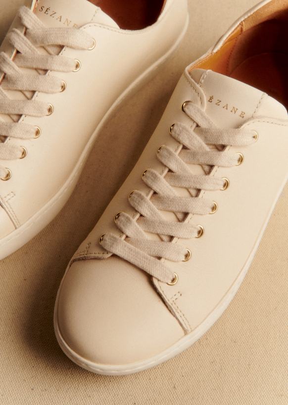 Sézane SEZANE セザンヌ　スニーカー Jack Trainers - Smooth Gold - Crackled metallic goatskin leather