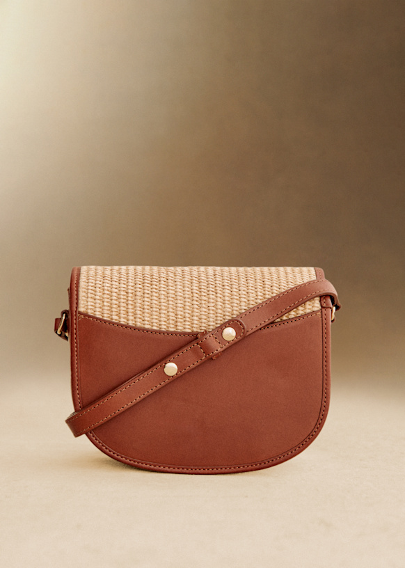 Claude フラップバッグ - テキスタイル サンド - ラフィア - Sézane