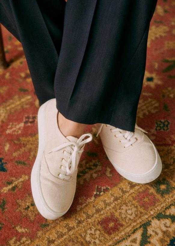 【SEZANE】マッテオ バスケット Matteo Trainers - Ecru Canvas - Cotton - Sézane