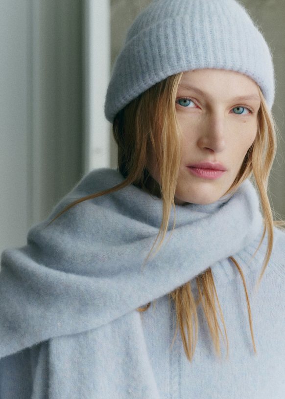 MARKAWARE マーカウェア　ベビーアルパカ　スカーフ ナチュラルブラック/ベビーアルパカ / アルパカストール, White