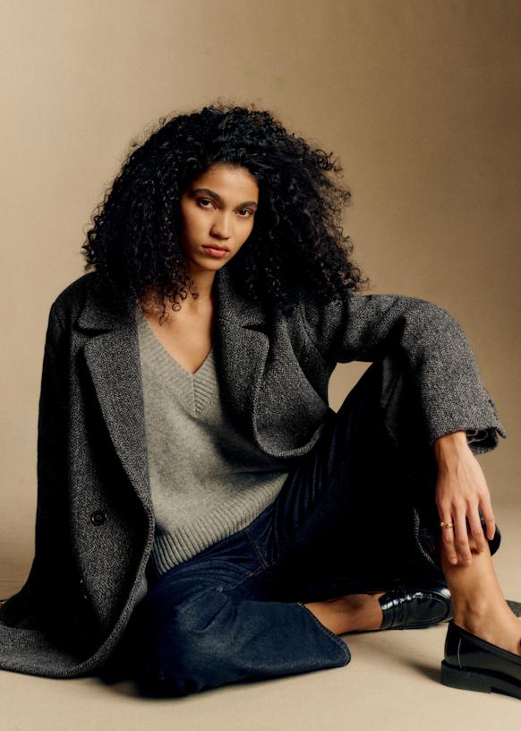 Jefferson Coat - Black grey - Virgin wool - Sézane