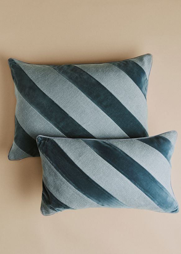 Cushion Toile Linen and Velvet - Small model