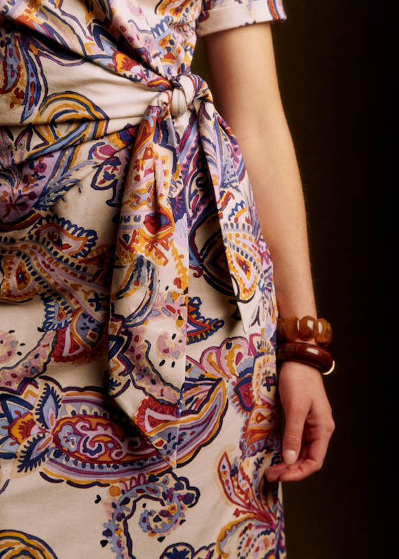 SEZANE 黒 ドット柄 ラップドレス SEZANE 黒 ドット柄 ラップドレス