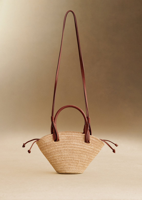 Justine Mini Basket Bag - Natural Raffia - Raffia - Sézane