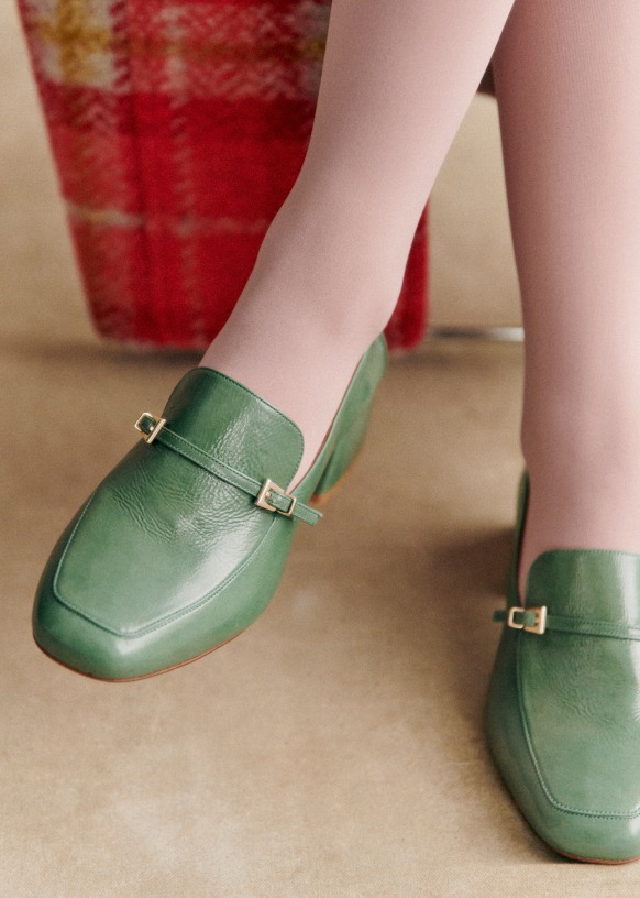Victoire Loafers - Patent Mahogany - Patent cowide leather - Sézane