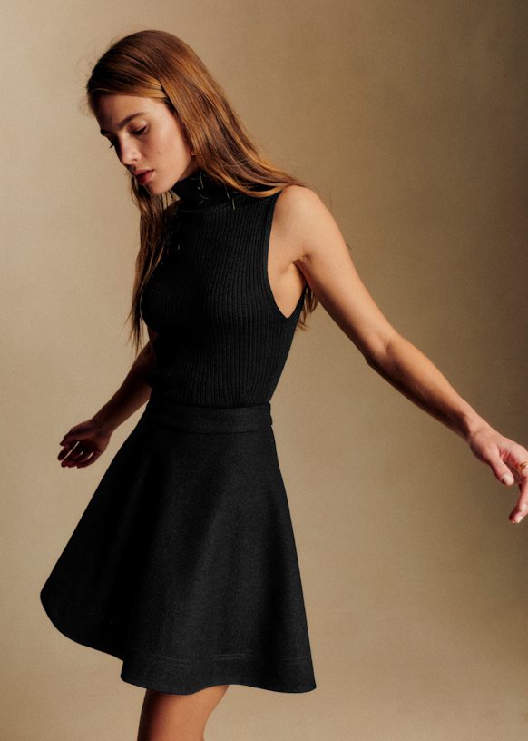 Jupe Armelie - Noir - Laine - Sézane