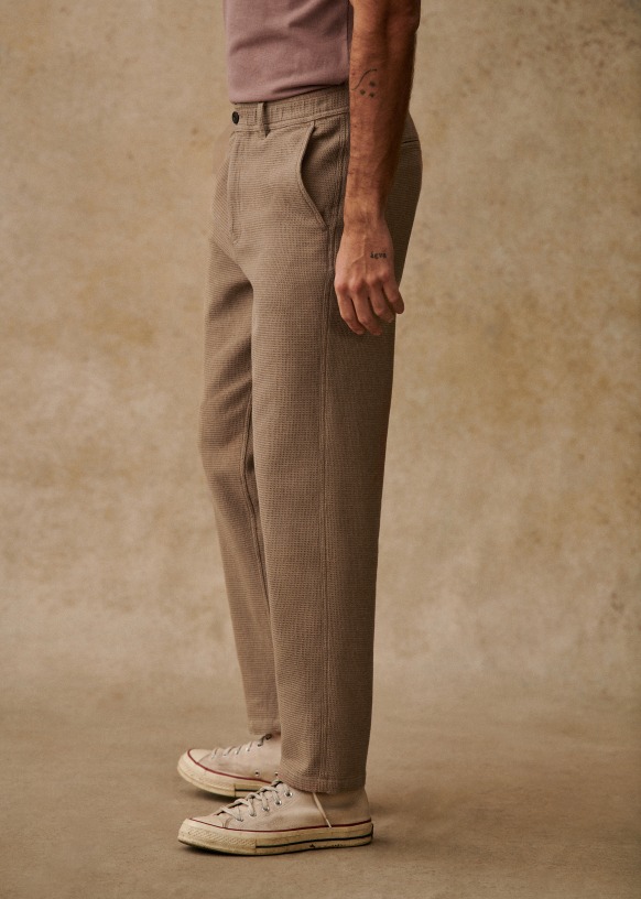 MANGO Drawstring Linen Trousers in Beige | Endource