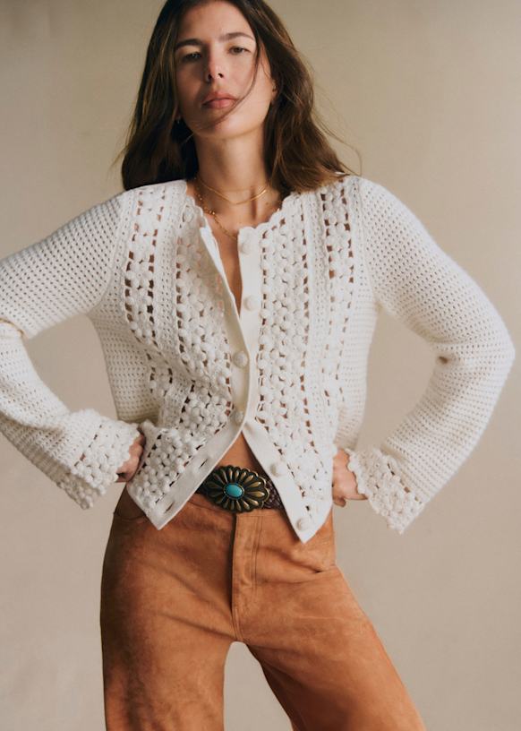 Daphné カーディガン - エクリュ - メリノウール - Sézane