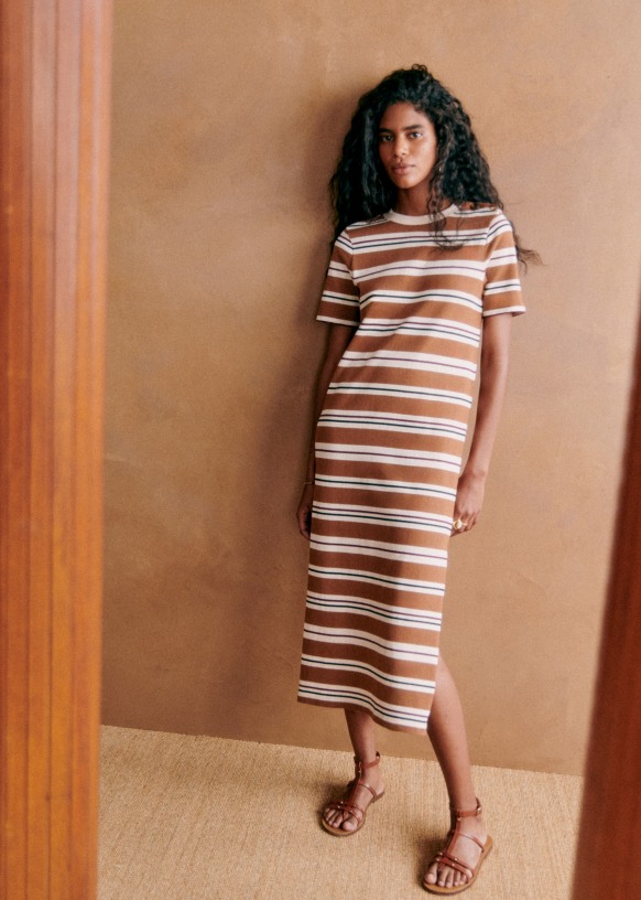 Emy Dress Black Organic cotton organic textile Sezane