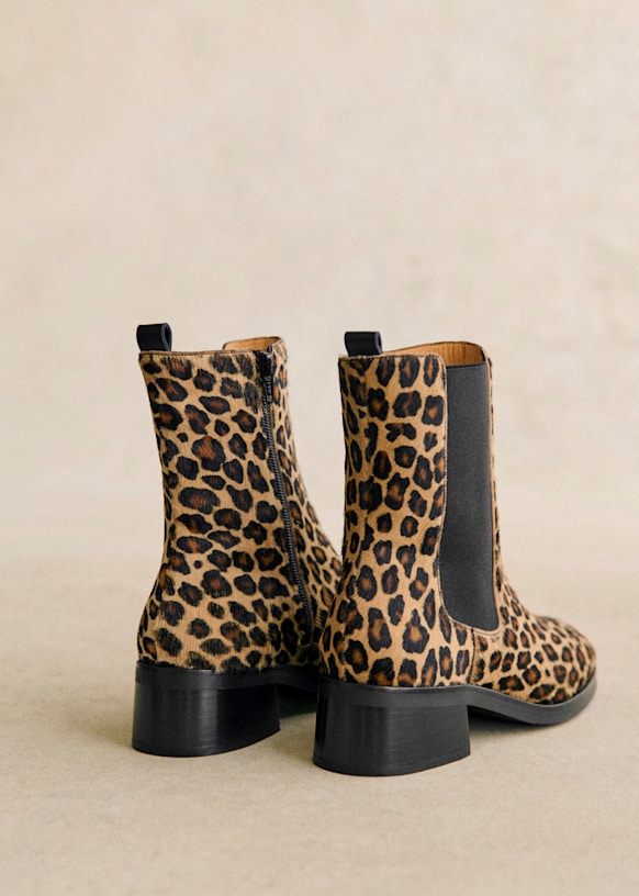 Abigael Low Boots - Glossy Black - Bovine leather - Sézane