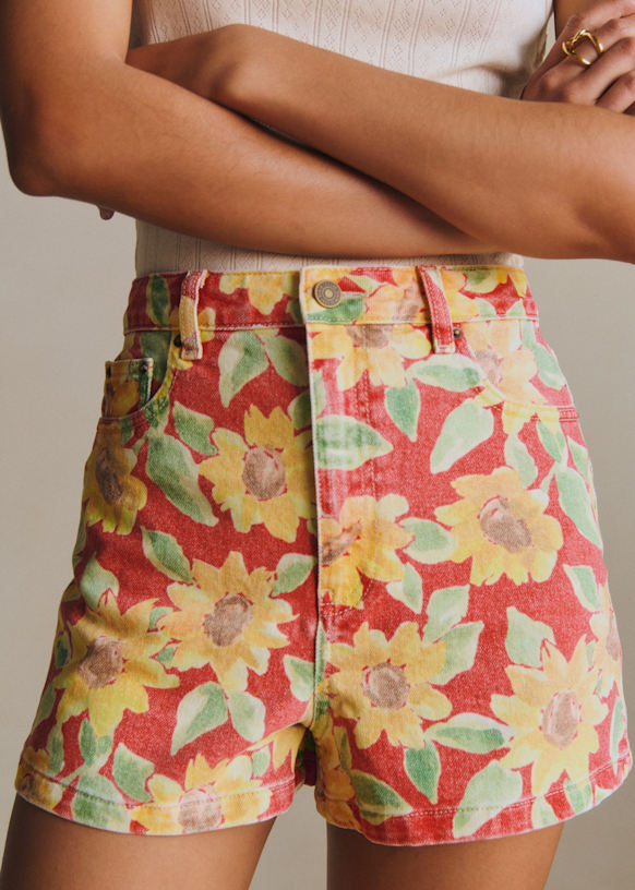 Le City Shorts - Sunflower Print - Organic cotton - organic