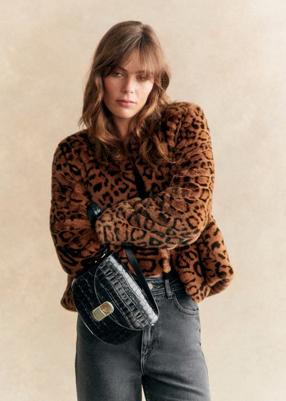セザンヌ◆SEZANE◆Cleo フェイクファーコート レオパード Cleo Coat - Leopard - Recycled polyester - Sézane