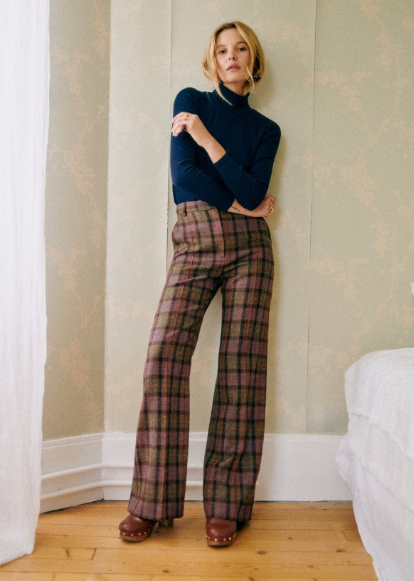 Nanushka Check-print Straight-leg Trousers in Brown for Men | Lyst