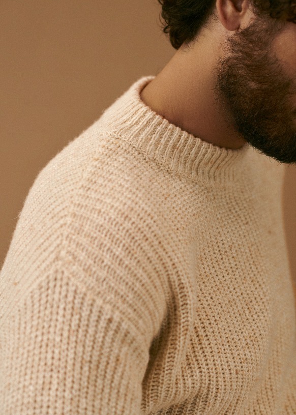 Manny Sweater - Mottled Beige - Merino Wool - Sézane