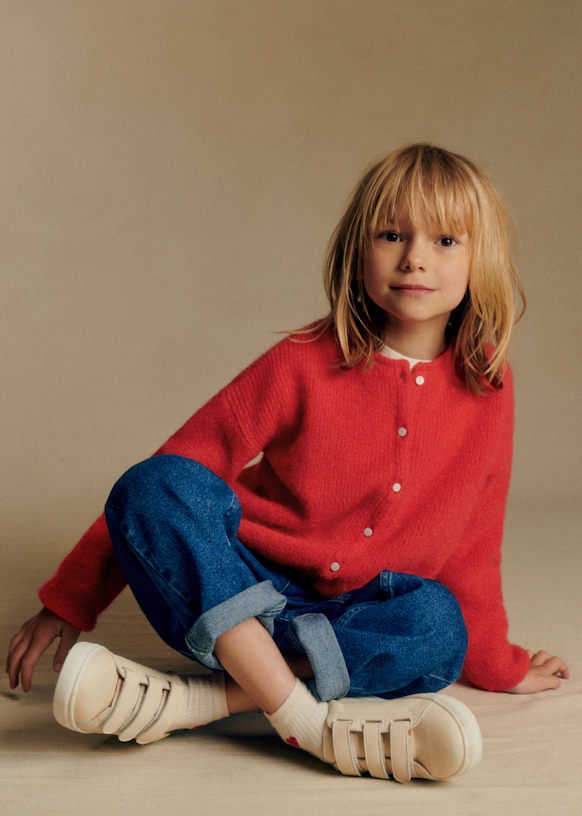 トップス MEIAS SUPER KID MOHAIR CARDIGAN AURALEE Beige Brushed Super Kid Mohair Cardigan Auralee