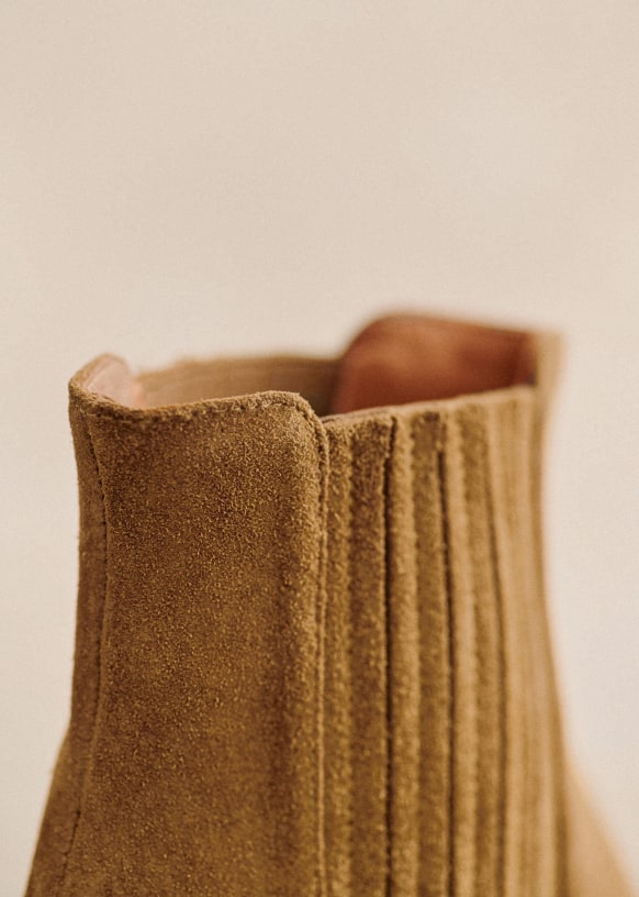 Jules Boots - Tan - Split cowhide leather - Sézane