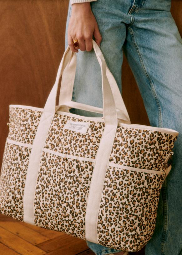 マキシトートバッグ - レオパード - コットン - Sézane