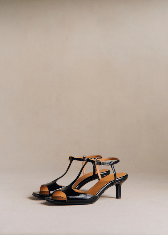 Selena サンダル - ヴィンテージブラック - 牛革 - Sézane