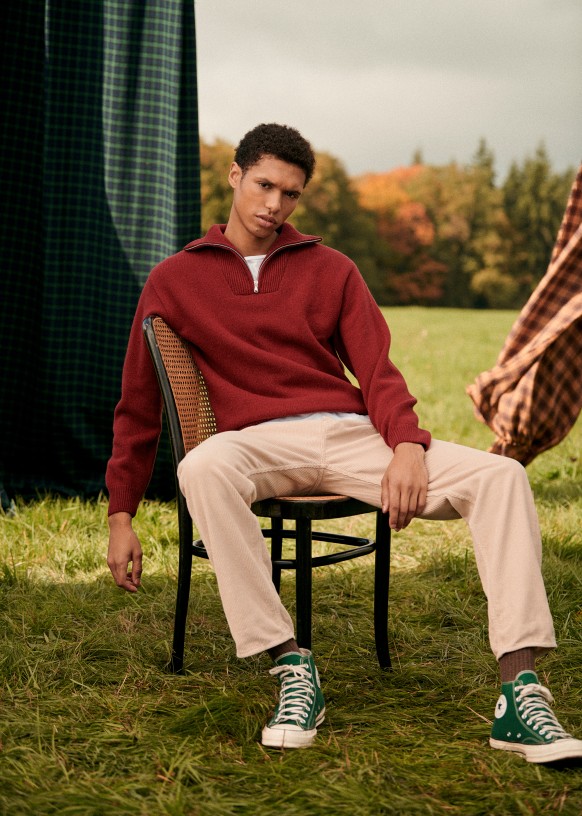 Sezane ボーダーセーター メリノウール&モヘア XS Berwick Sweater - Steel Blue - Wool - Sézane