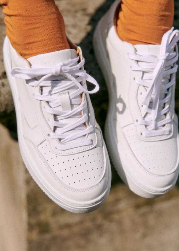 Léo Trainers - Smooth White - Bovine leather - Sézane