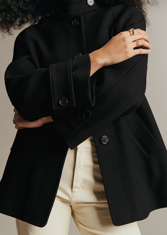 Jacques Coat - Black - Wool - Sézane