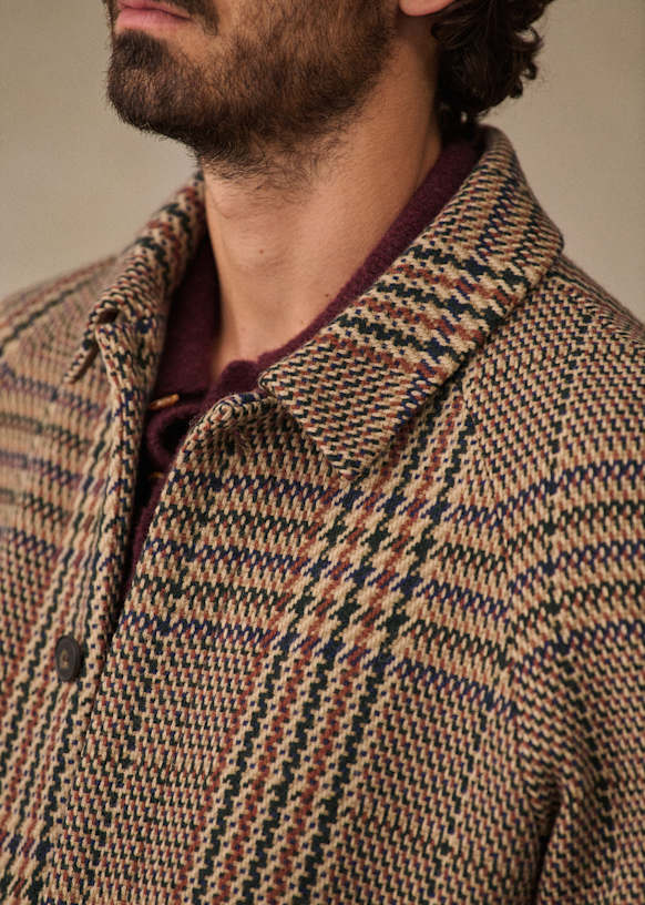 Weldon Coat - Herringbone Charcoal Grey - Wool - Sézane