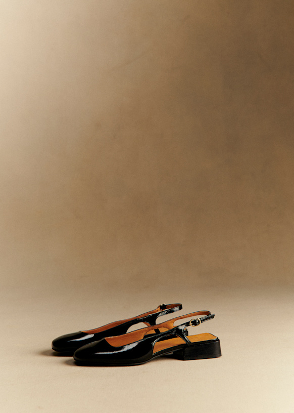 Babies Low Livie - Noir Vernis - Cuir bovin - Sézane