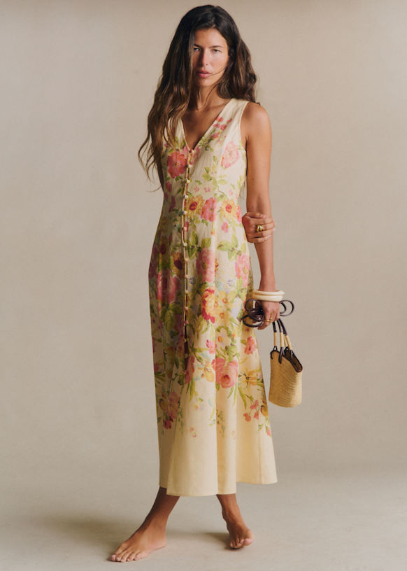 Fitia Dress - Estate Print - Organic flax - Szane Fitia Dress - Estate Print - Organic flax - Szane
