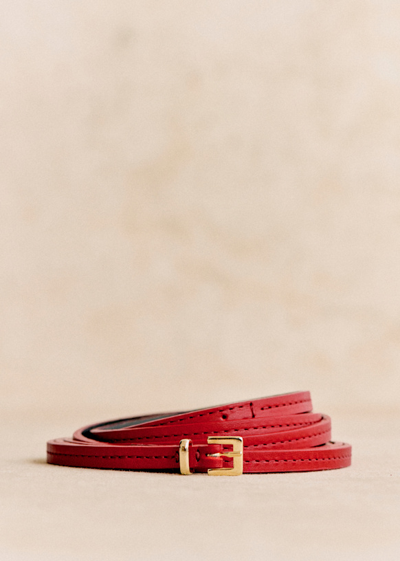 Anemone Belt - Smooth Red - Bovine vegetable tanned leather