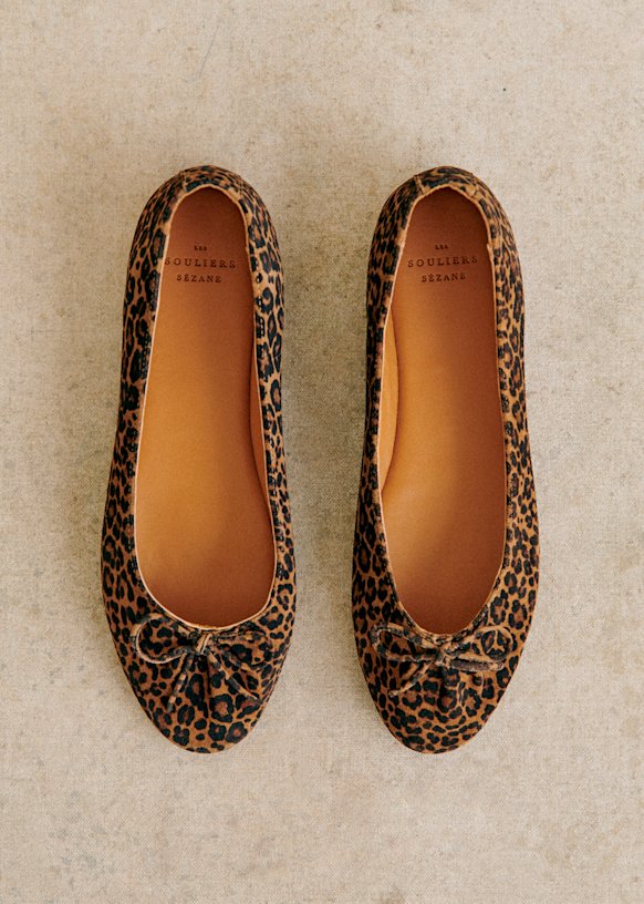 Agathe Low Ballerinas Leopard Bovine leather Sezane