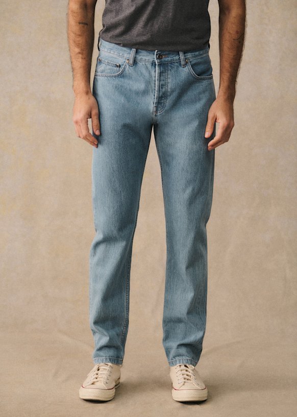 Jean Kurt Droit - Délavé - Coton biologique - textile biologique - Octobre Éditions