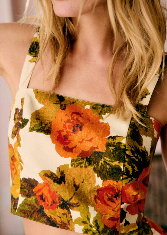 Soelle Skirt - Taormina Print - Linen - Sézane
