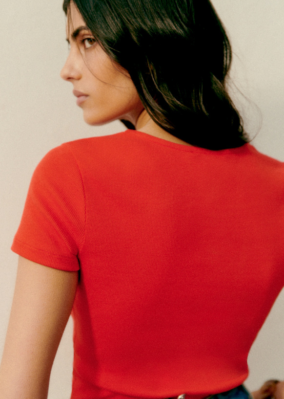 Amara T-Shirt - Ecru - Organic cotton - organic textile - Sézane
