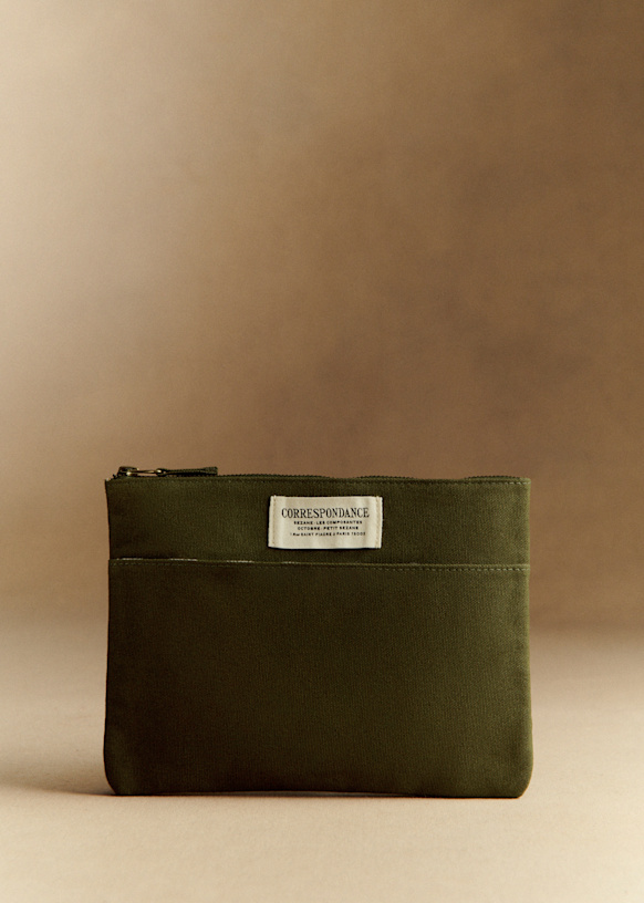 マキシフラットポーチ - レオパード - コットン - Sézane