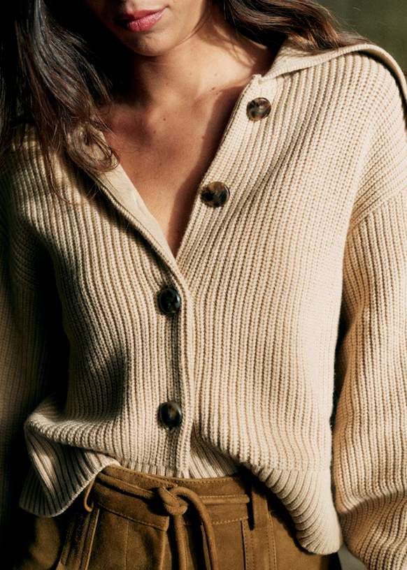 Tim カーディガン - ナチュラル - メリノウール - Sézane