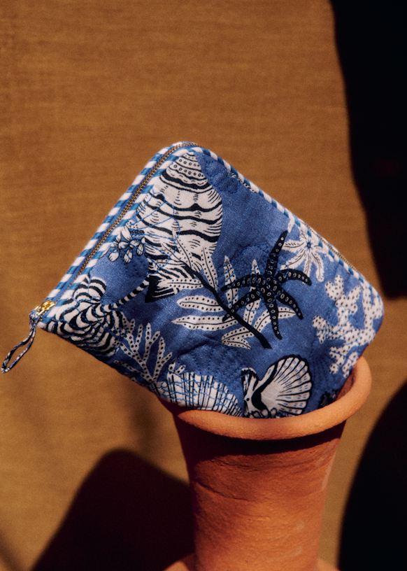 Multi-purpose beach bag - Sézane x Inoui Editions - Blue Shells