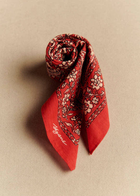 Gaston Scarf - Sara Red - Organic Cotton - Sézane