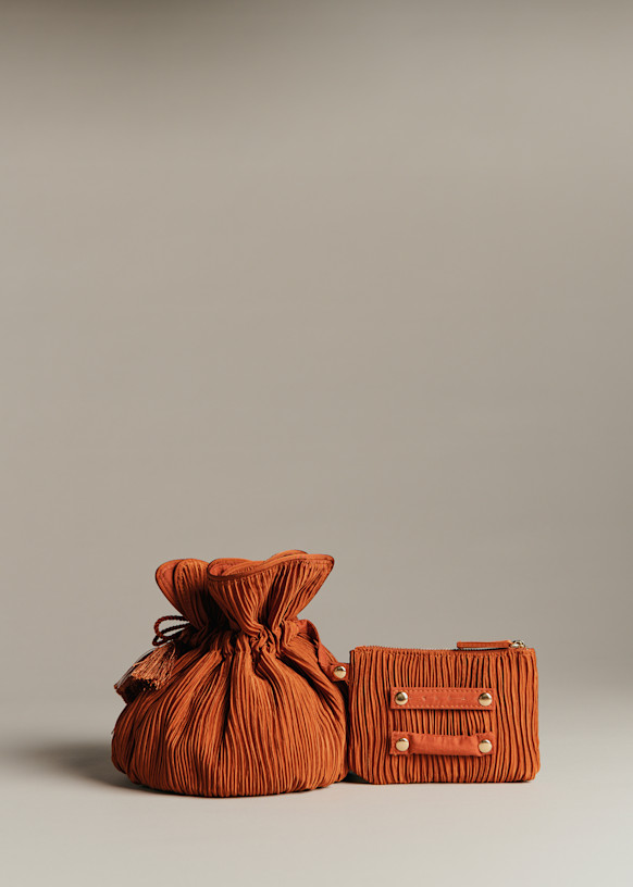 Trousse of toilette pochon satin plissé