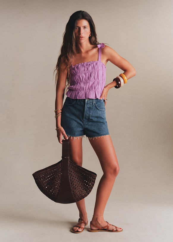 【Little$uzie】Lace 2way Tops Astree Top - Lilac Lace - Organic Cotton - Sézane