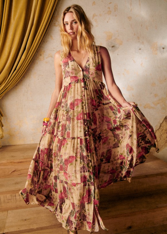 Solana Dress - Maxi Floral Patchwork - Sézane