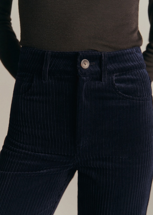 New 70's Trousers - Denim Blue - Cotton - Sézane