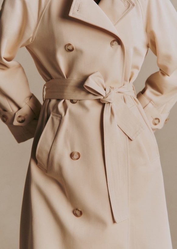sezane SÉZANE ベージュ ダブルブレスト チェスターコート 36 PIERCE Coat - Light Beige - Viscose ECOVERO™ LENZING™ - Sézane