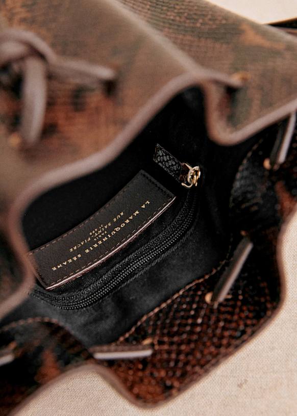 【SEZANE】ミニ ファローバッグ Farrow Mini Bag - Smooth Olive Green - Bovine leather - Sézane