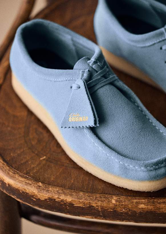 Clarks Wallabee Loafers Sky Blue Leather Octobre Editions