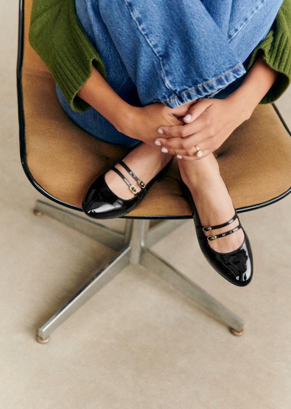 Ninon Low Ballerinas - Patent Black - Patent cowide leather