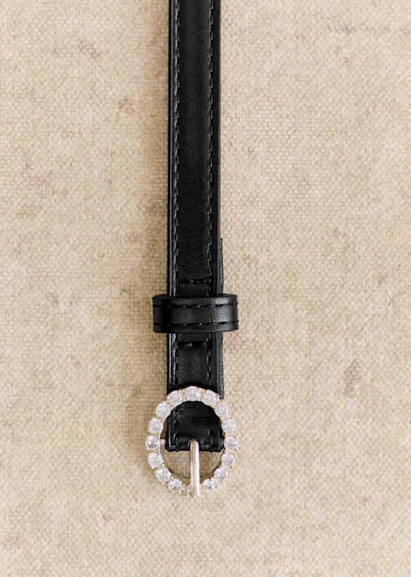 Marcia Belt - Glossy Black - Bovine leather - Sézane